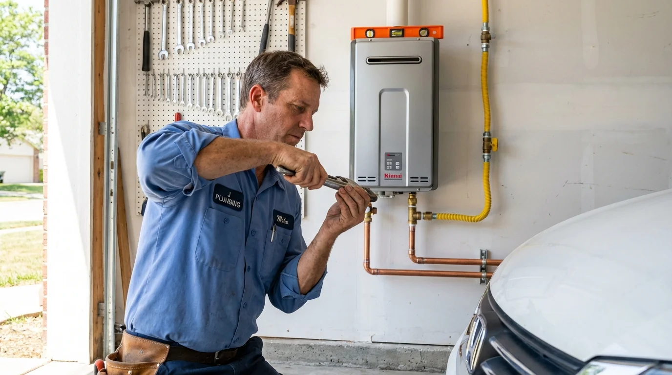 Tankless water heater installation by a Johns Plumbing LLC plumber in Milan
